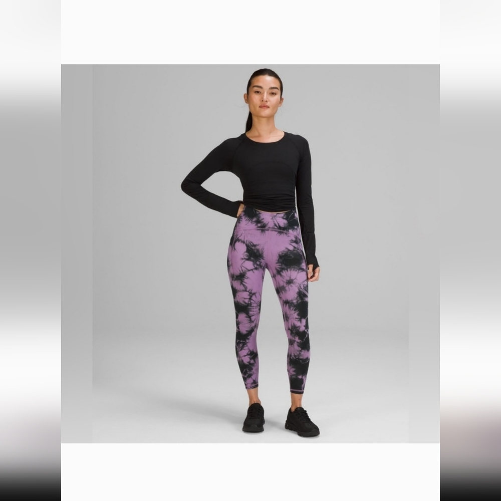 Lululemon Power Thru High-Rise Tight Over Tie Dye Wisteria Purple Graphite 💜🖤